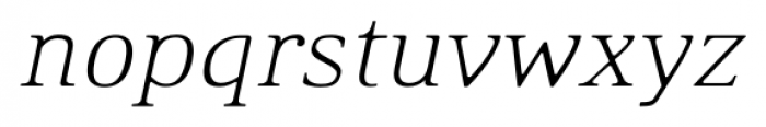 Ethos Expanded Thin Italic Font LOWERCASE