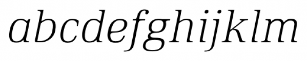 Ethos Thin Italic Font LOWERCASE