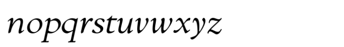 ET Jenson Light Italic Font LOWERCASE