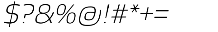 Etelka Thin Italic Font OTHER CHARS