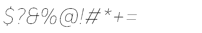 Etenira Thin Oblique Font OTHER CHARS