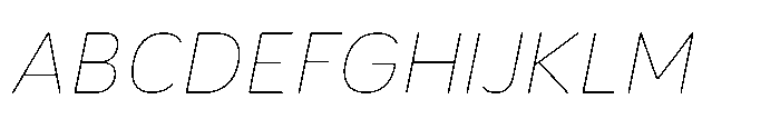 Etenira Thin Oblique Font UPPERCASE