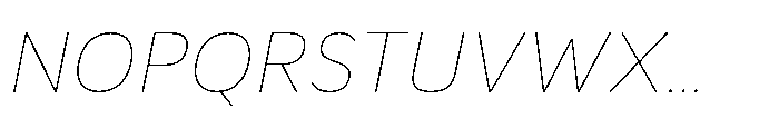 Etenira Thin Oblique Font UPPERCASE