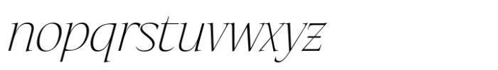 Eternal Collection Condensed Extra Light Italic Font LOWERCASE