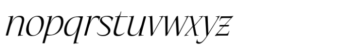 Eternal Collection Condensed Light Italic Font LOWERCASE