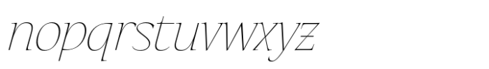 Eternal Collection Condensed Thin Italic Font LOWERCASE