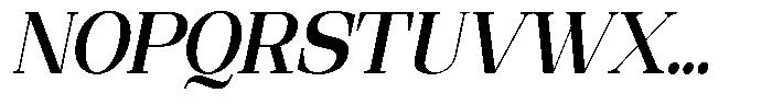 Ethically Serif Bold Semi Condensed Slanted Font UPPERCASE
