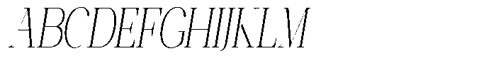 Ethically Serif Extra Light Condensed Slanted Font UPPERCASE