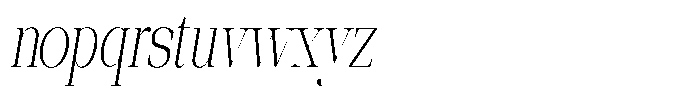 Ethically Serif Extra Light Condensed Slanted Font LOWERCASE