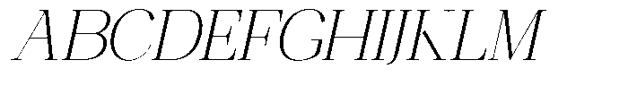 Ethically Serif Extra Light Expanded Slanted Font UPPERCASE