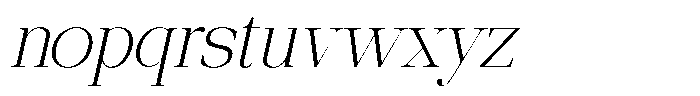 Ethically Serif Extra Light Expanded Slanted Font LOWERCASE