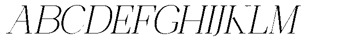 Ethically Serif Extra Light Semi Expanded Italic Font UPPERCASE
