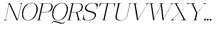 Ethically Serif Extra Light Semi Expanded Italic Font UPPERCASE