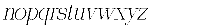 Ethically Serif Extra Light Semi Expanded Italic Font LOWERCASE