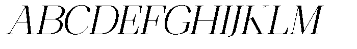Ethically Serif Light Expanded Slanted Font UPPERCASE