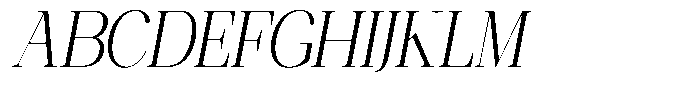 Ethically Serif Light Semi Condensed Slanted Font UPPERCASE
