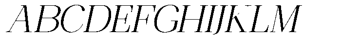 Ethically Serif Light Semi Expanded Slanted Font UPPERCASE