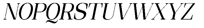 Ethically Serif Medium Semi Condensed Slanted Font UPPERCASE