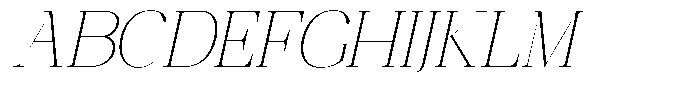 Ethically Serif Thin Expanded Slanted Font UPPERCASE