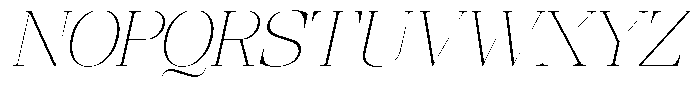 Ethically Serif Thin Expanded Slanted Font UPPERCASE