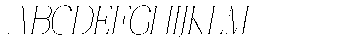 Ethically Serif Thin Semi Condensed Slanted Font UPPERCASE