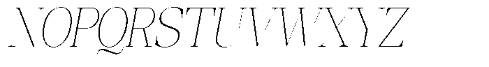Ethically Serif Thin Semi Condensed Slanted Font UPPERCASE