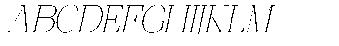 Ethically Serif Thin Semi Expanded Slanted Font UPPERCASE