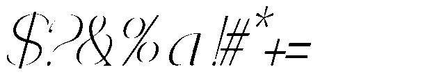 Ethiven Qastron Italic Scale Regular Font OTHER CHARS