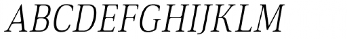 Ethos Condensed Thin Italic Font UPPERCASE