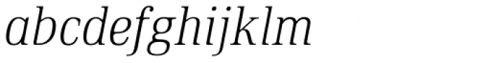 Ethos Condensed Thin Italic Font LOWERCASE