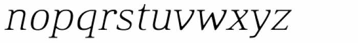 Ethos Expanded Thin Italic Font LOWERCASE