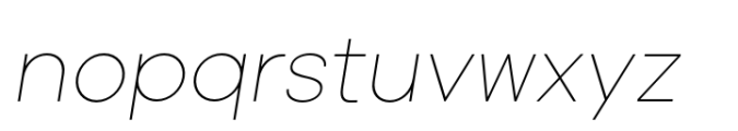 Ethos Nova Thin Italic Font LOWERCASE