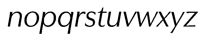Eurostile Condensed Italic Font LOWERCASE