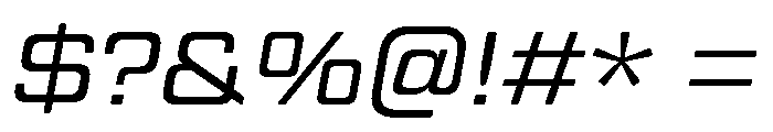 Eurostile Extended Light Italic Font OTHER CHARS