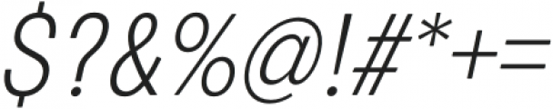 European Sans Pro Condensed Extra Light Italic otf (200) Font OTHER CHARS