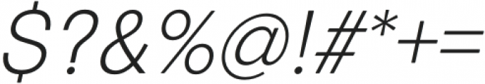European Sans Pro Narrow Extra Light Italic otf (200) Font OTHER CHARS