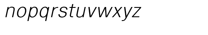 Eurotypo Sans Semi-Condensed Thin Italic Font LOWERCASE