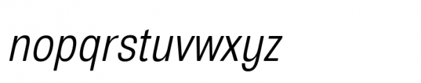 European Sans Pro Condensed Light Italic Font LOWERCASE
