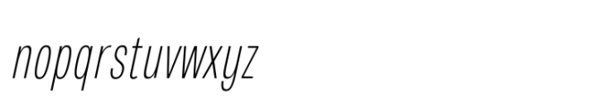 European Sans Pro Extra Condensed Thin Italic Font LOWERCASE