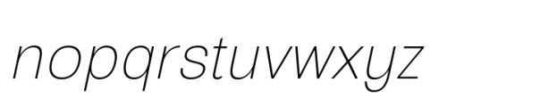 European Sans Pro Narrow Thin Italic Font LOWERCASE