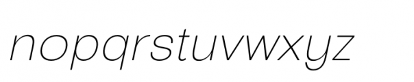 European Sans Pro Thin Italic Font LOWERCASE