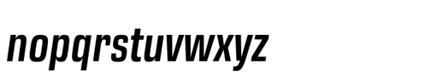 Eurostile Next Paneuropean Condensed Semi Bold Italic Font LOWERCASE