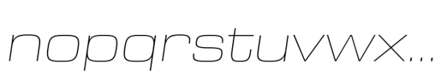 Eurostile Next Paneuropean Extended Ultra Light Italic Font LOWERCASE