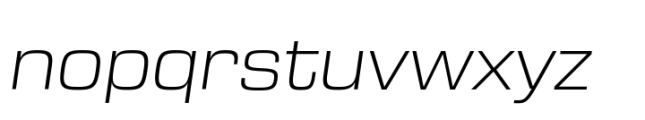 Eurostile Next Paneuropean Wide Light Italic Font LOWERCASE