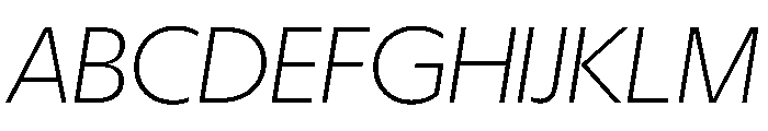 Eugenio Sans Extralight Italic Font UPPERCASE