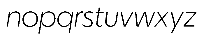 Eugenio Sans Extralight Italic Font LOWERCASE