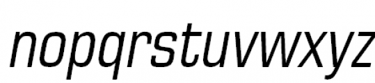 Europe Condensed Oblique Font LOWERCASE