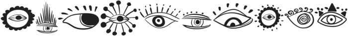 EVIL EYE Doodle Regular otf (400) Font OTHER CHARS