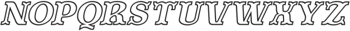Evereast Slab-Serif Outline Italic otf (400) Font UPPERCASE