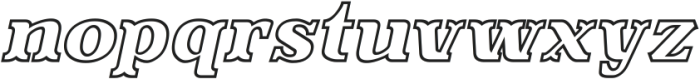 Evereast Slab-Serif Outline Italic otf (400) Font LOWERCASE